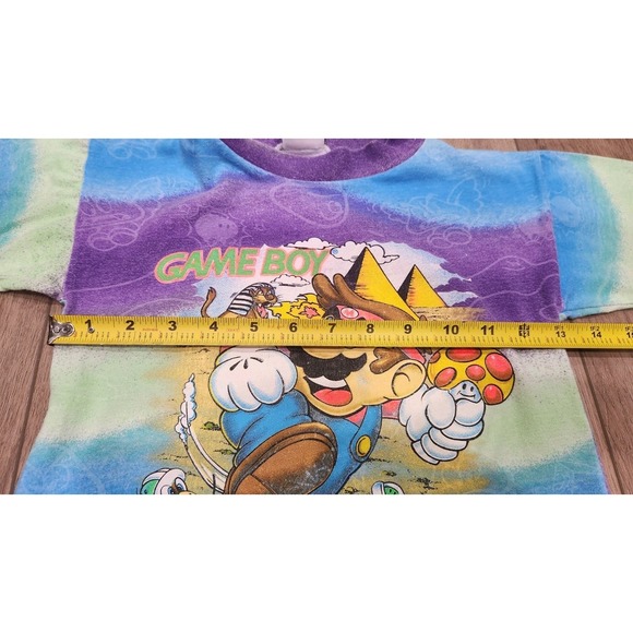 Vintage 1991 Super Mario Land TShirt‎ Kids Approx Size S 5/6 Gameboy 90s Tie Dye - Picture 5 of 9
